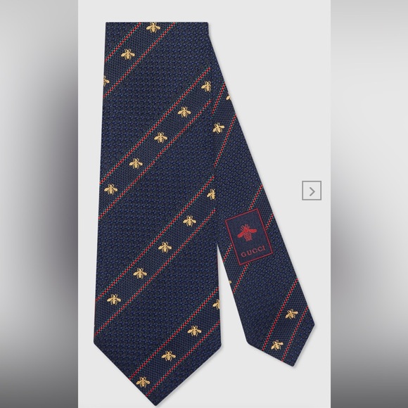 NWOT Gucci Men’s Bee Web Silk Tie - Picture 1 of 9